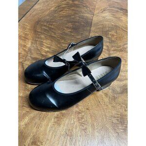 Tap Dance shoes Bloch girls size 9 Mary Jane with removable bow Vegan Leather